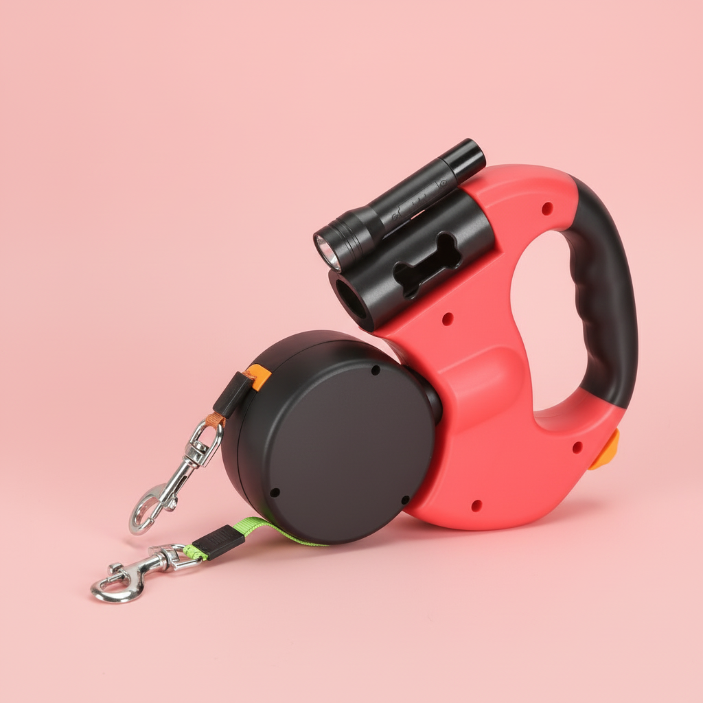 Support Group's Retractable Dual Pet Leash with Light